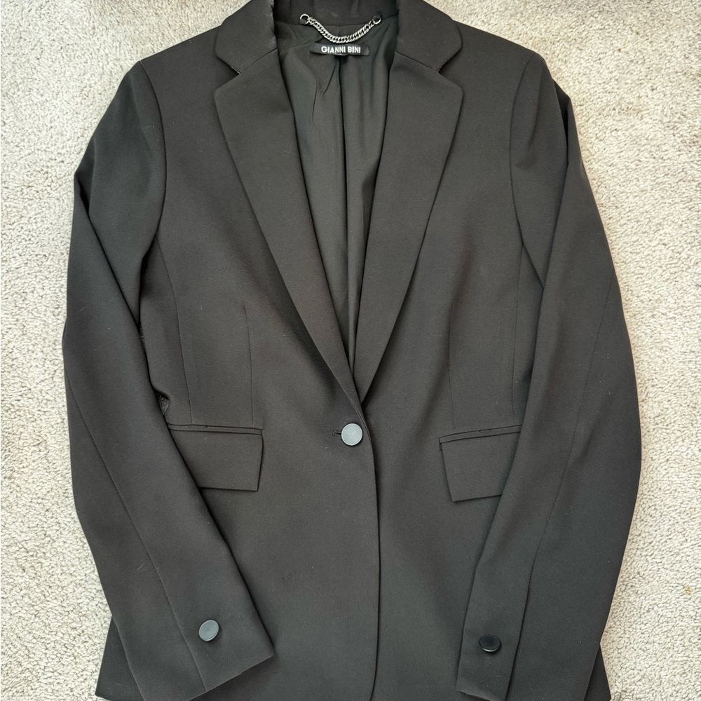 Gianni Bini Black Jacket with Chain Detail